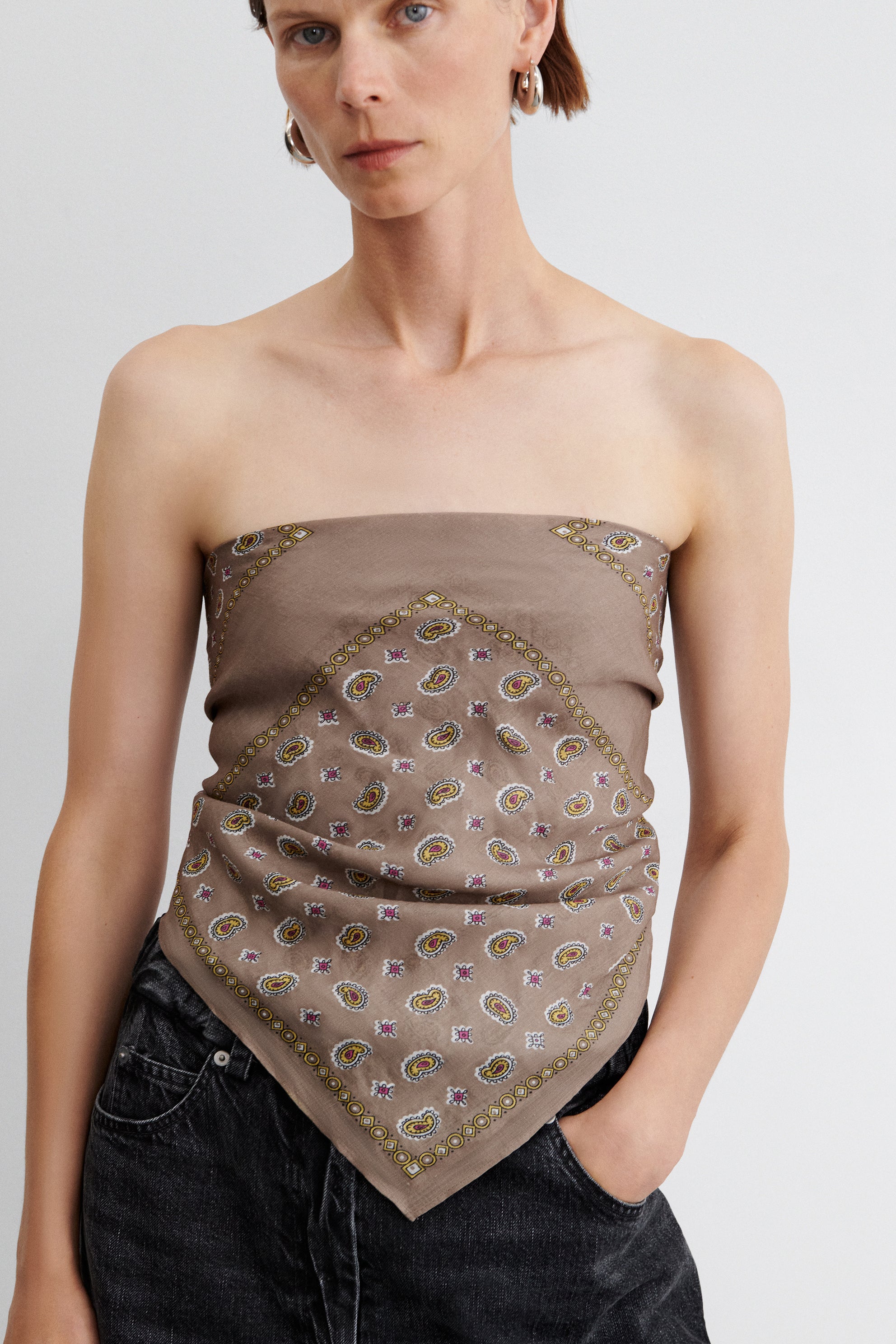 Paisley Ramie Large Scarf-SCARF-Rachel Comey