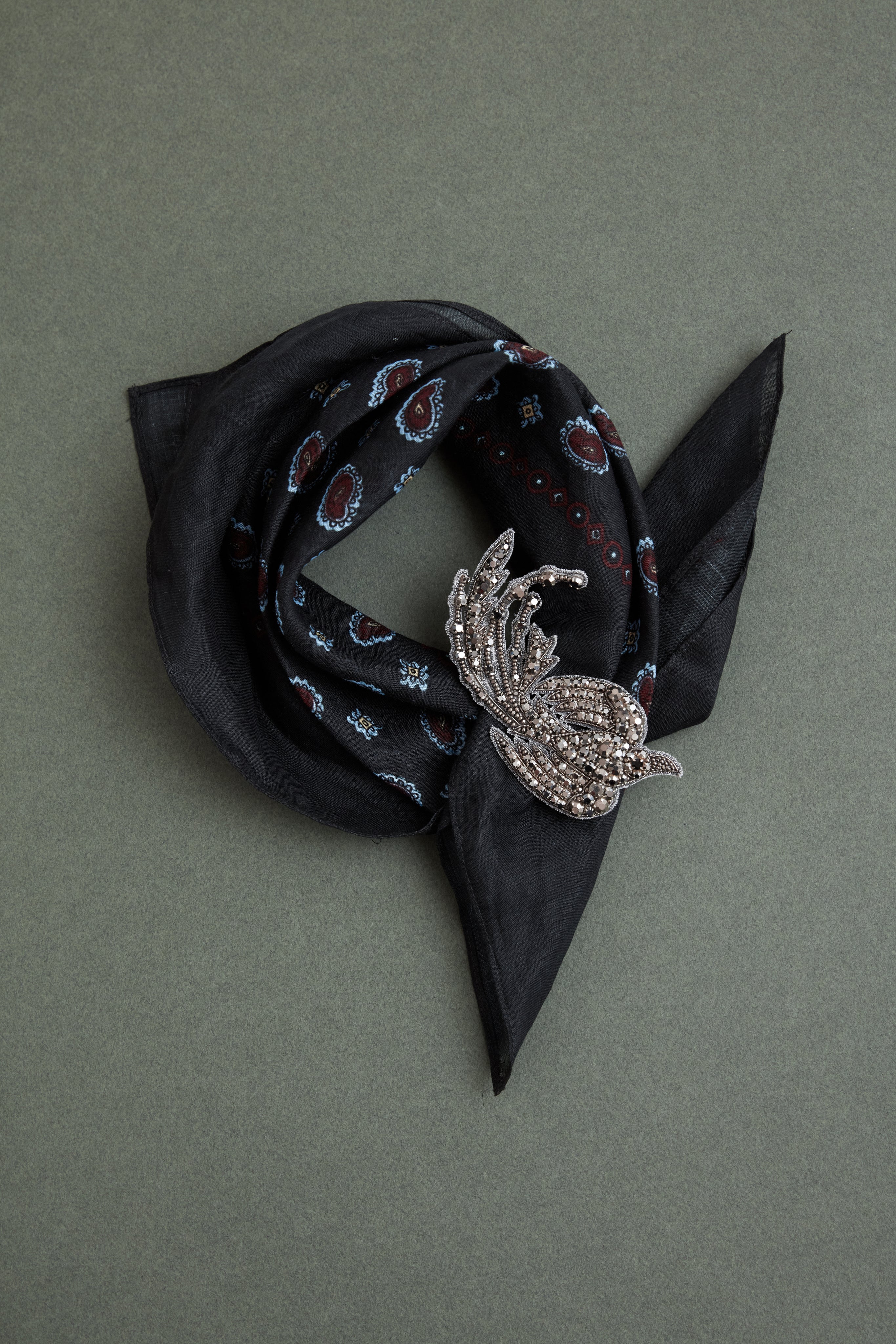Paisley Ramie Small Scarf-SCARF-Rachel Comey